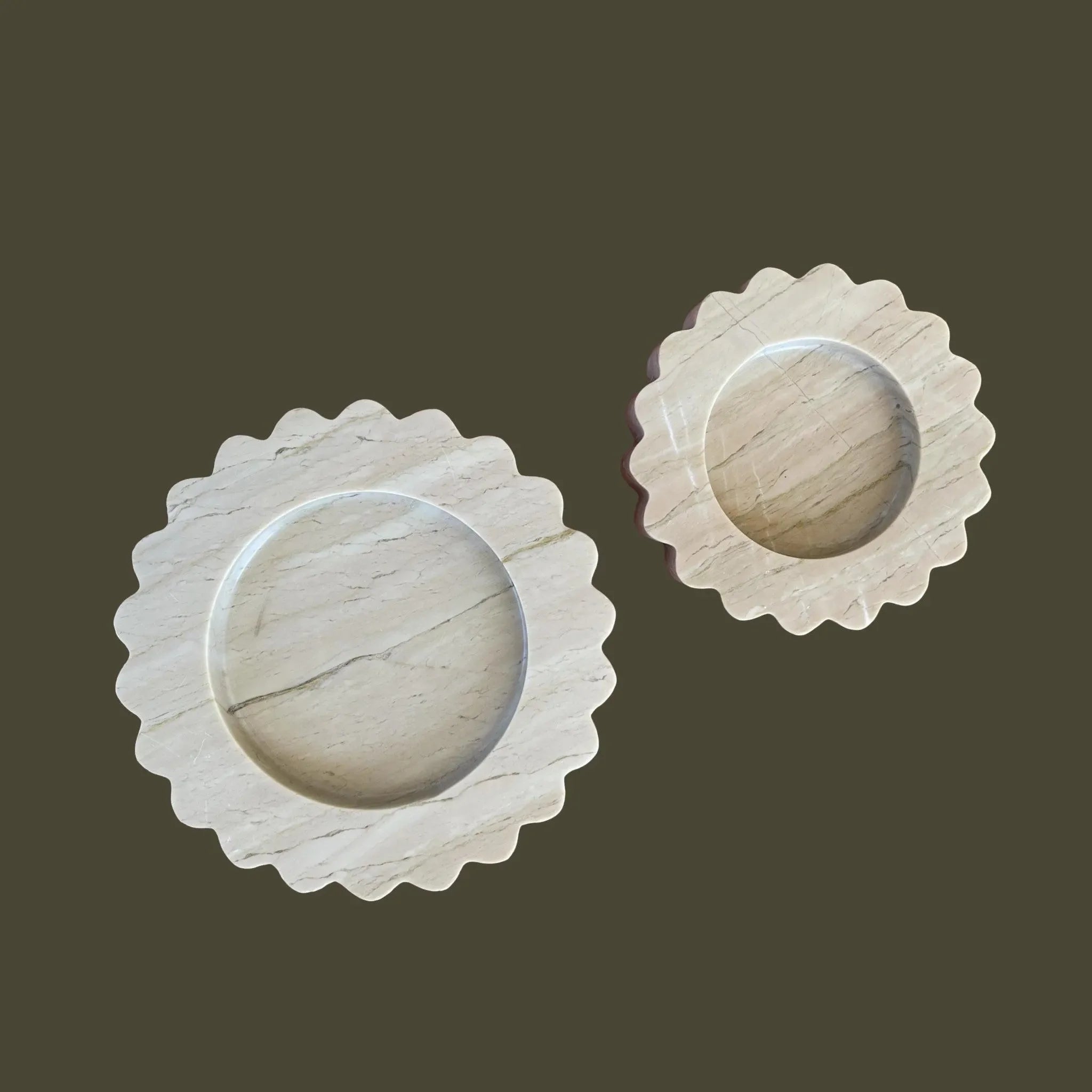 Marble Sun Tray in Travertine - The Mayfair Hall