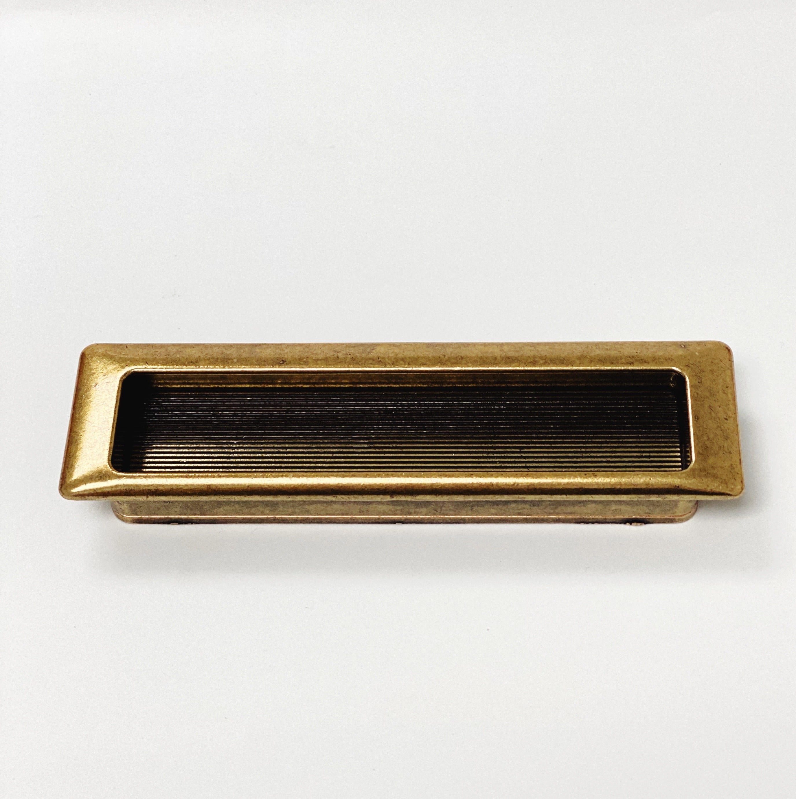 Recessed Antique Brass Closet and Drawer Pulls