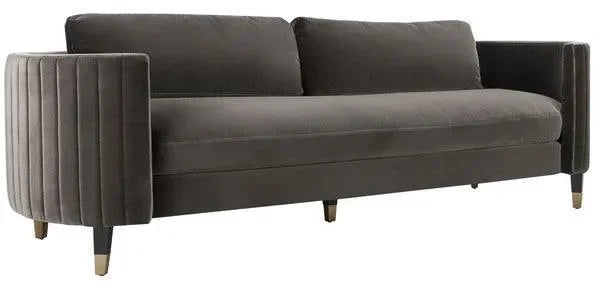 Winford Velvet Sofa in Giotto Mouse - The Mayfair Hall