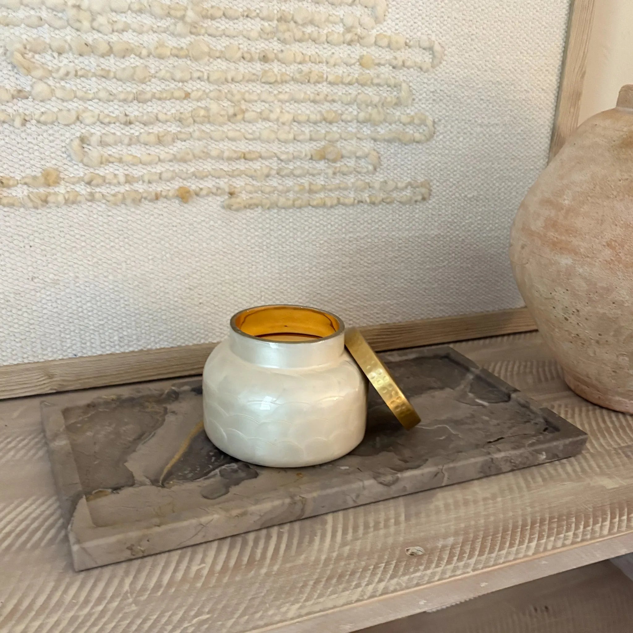 Large Cappuccino Marble Tray