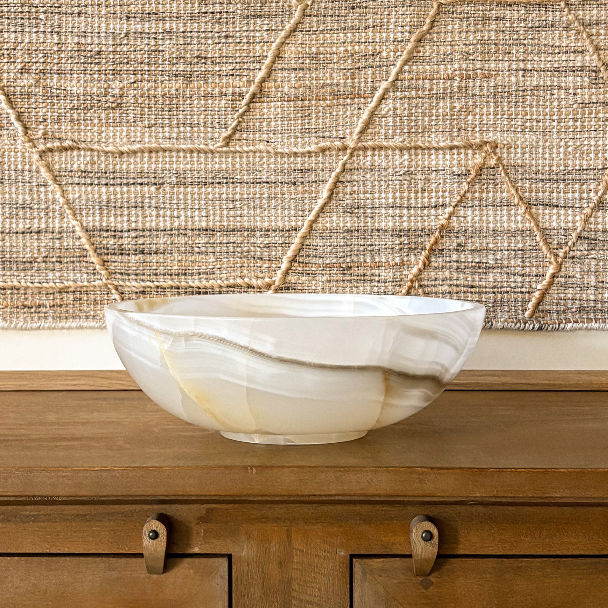 Hand Carved White Onyx Bowl