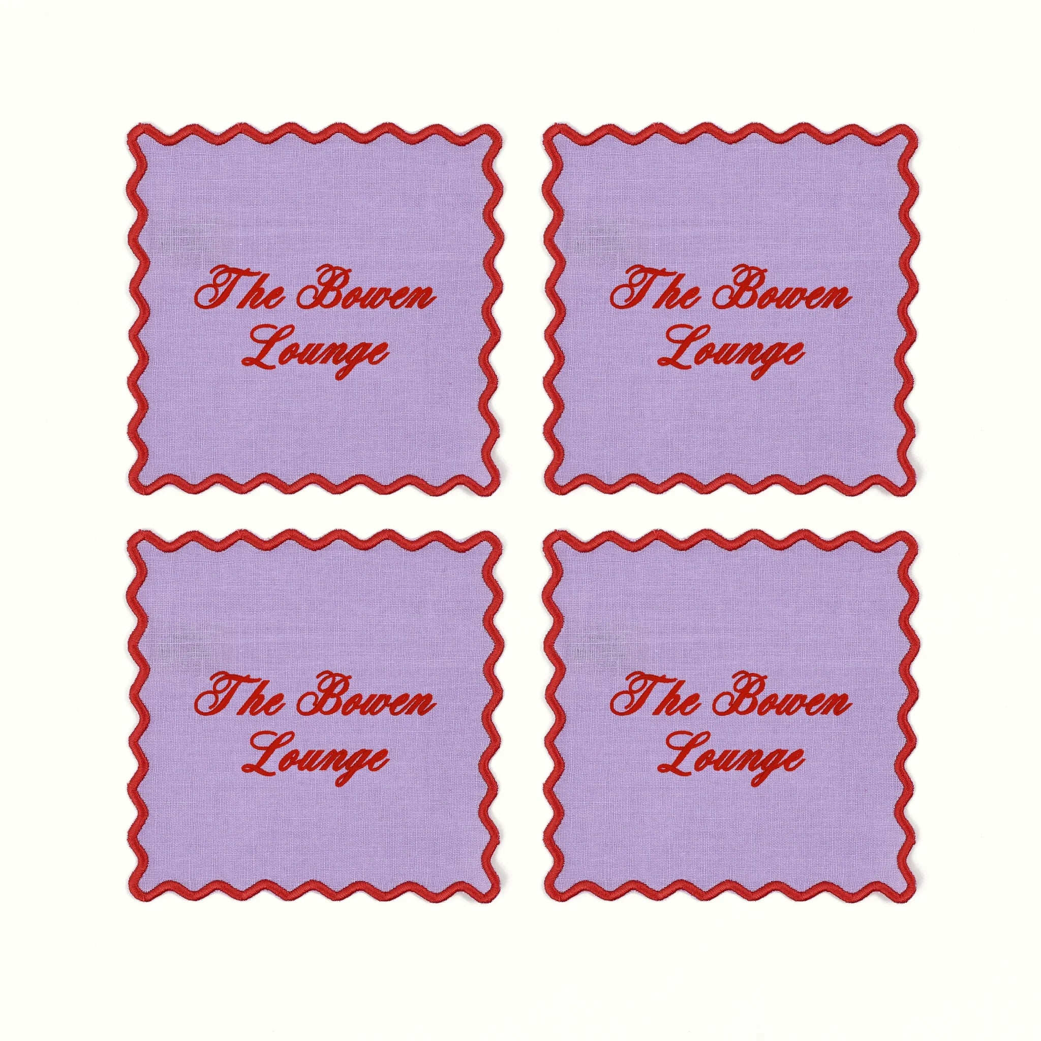 The Vivienne Square Cocktail Napkins - Lilac - The Mayfair Hall