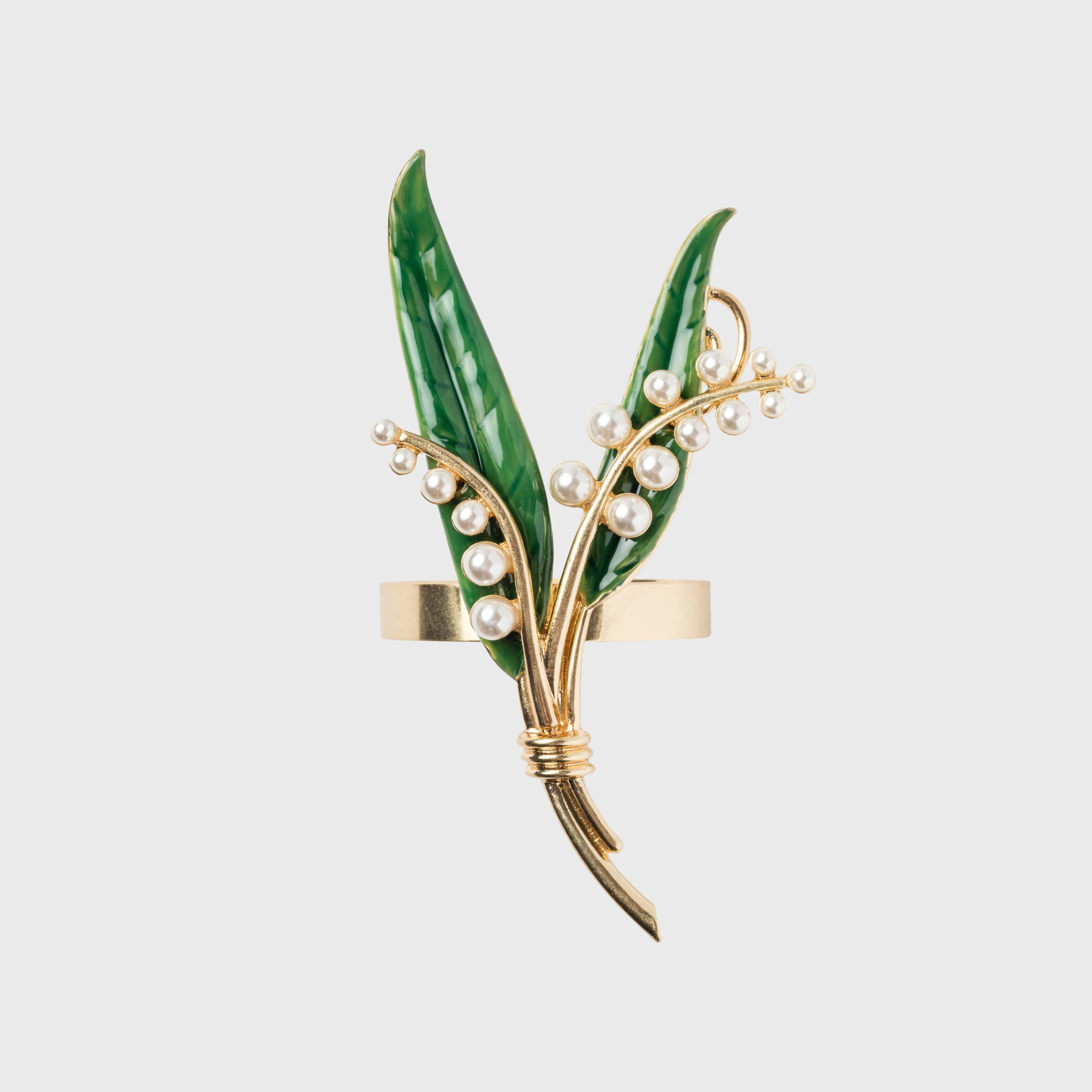 Lily of the valley skinny napkin rings, set of four