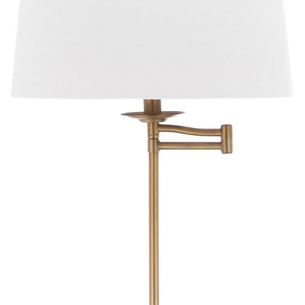 Nadia Adjustable Floor Lamp in Gold with Off White Cotton Shade