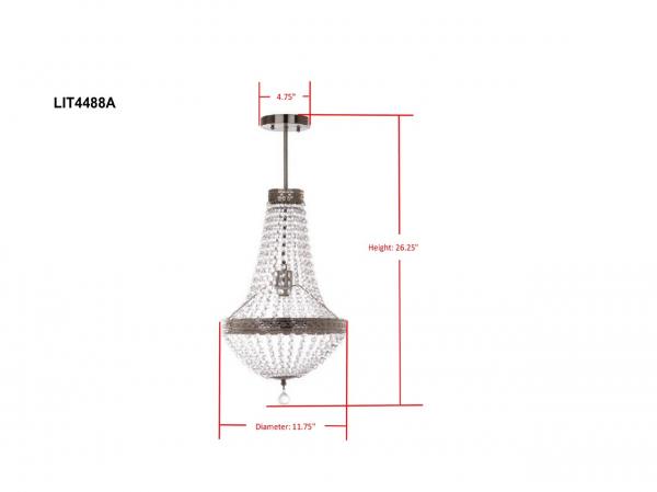 Shirley Pendant Lighting in Nickel with Beaded Acrylic Shade