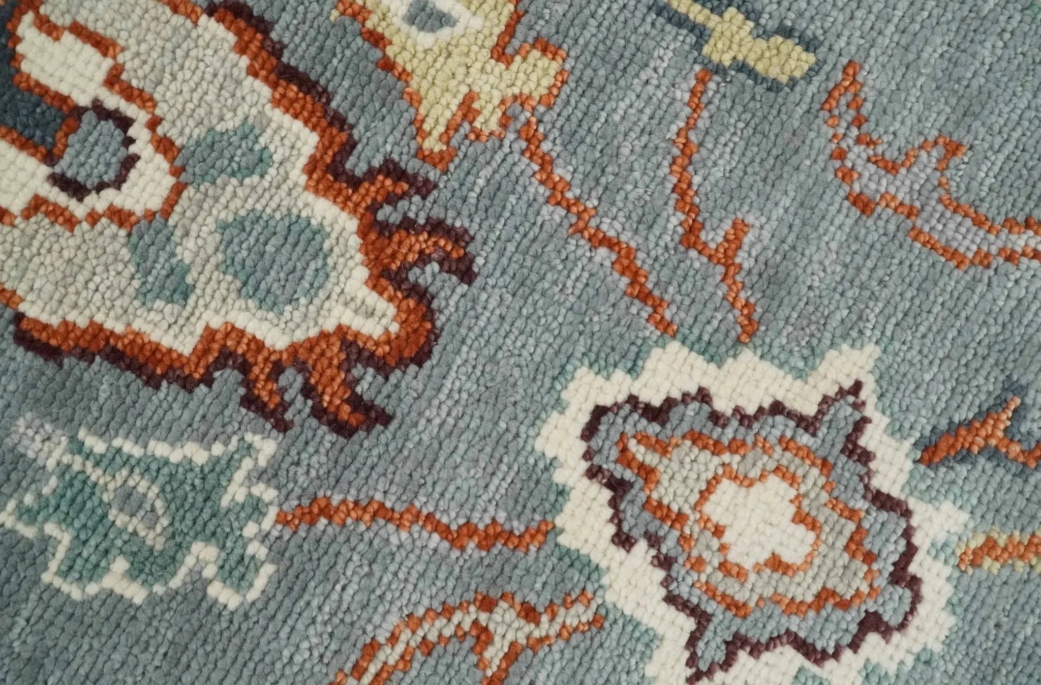 Hand Knotted Gray and Ivory Traditional Oriental Oushak Custom Made Wool Area Rug - The Mayfair Hall
