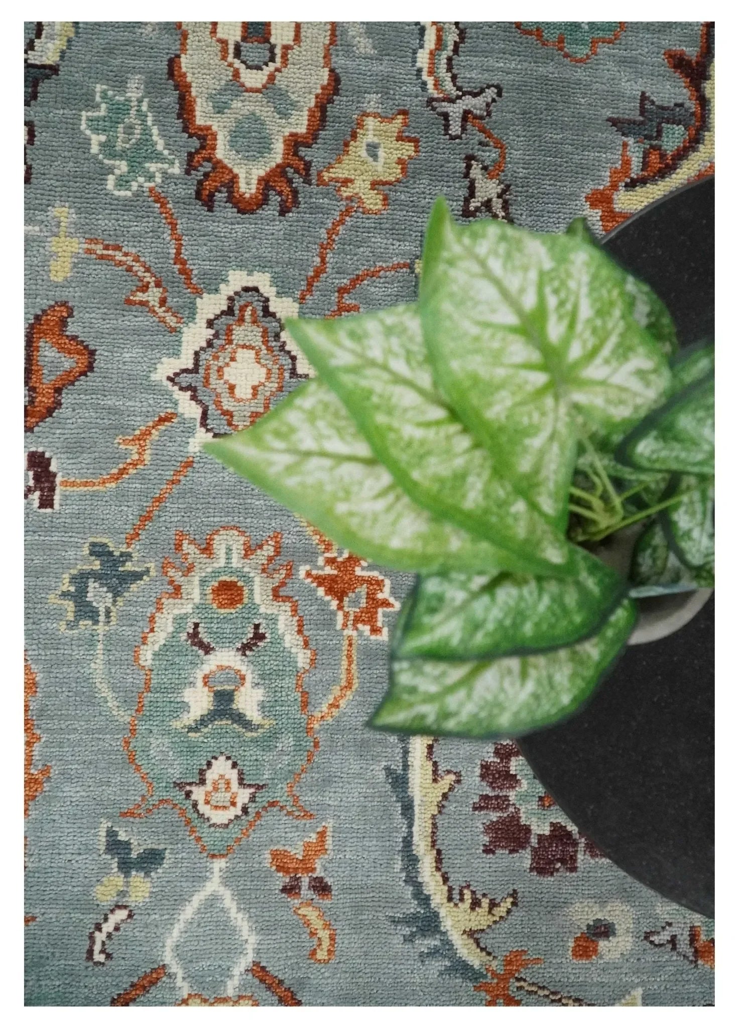 Hand Knotted Gray and Ivory Traditional Oriental Oushak Custom Made Wool Area Rug - The Mayfair Hall