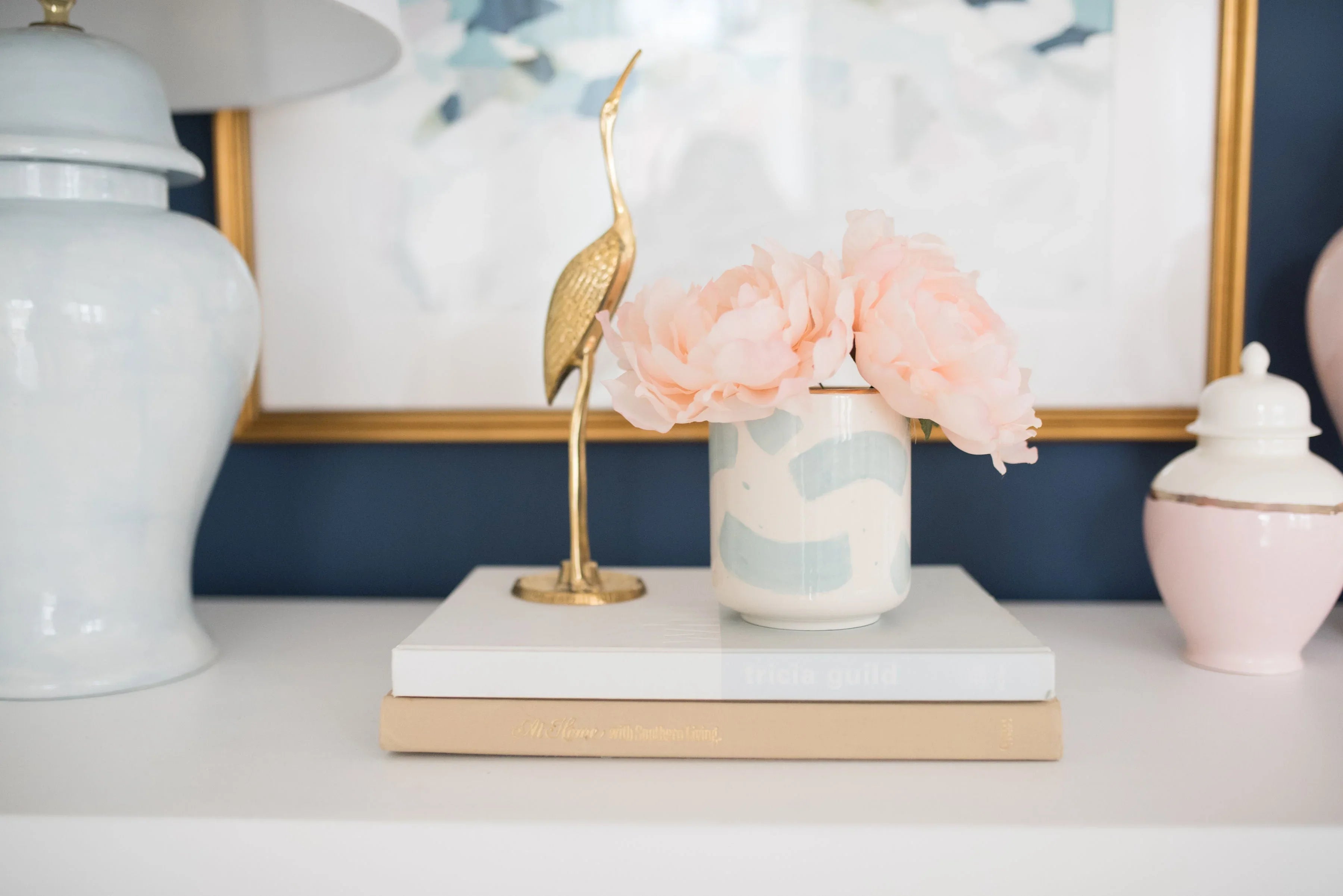 Hydrangea Light Blue Ginger Jar Lamp - The Mayfair Hall