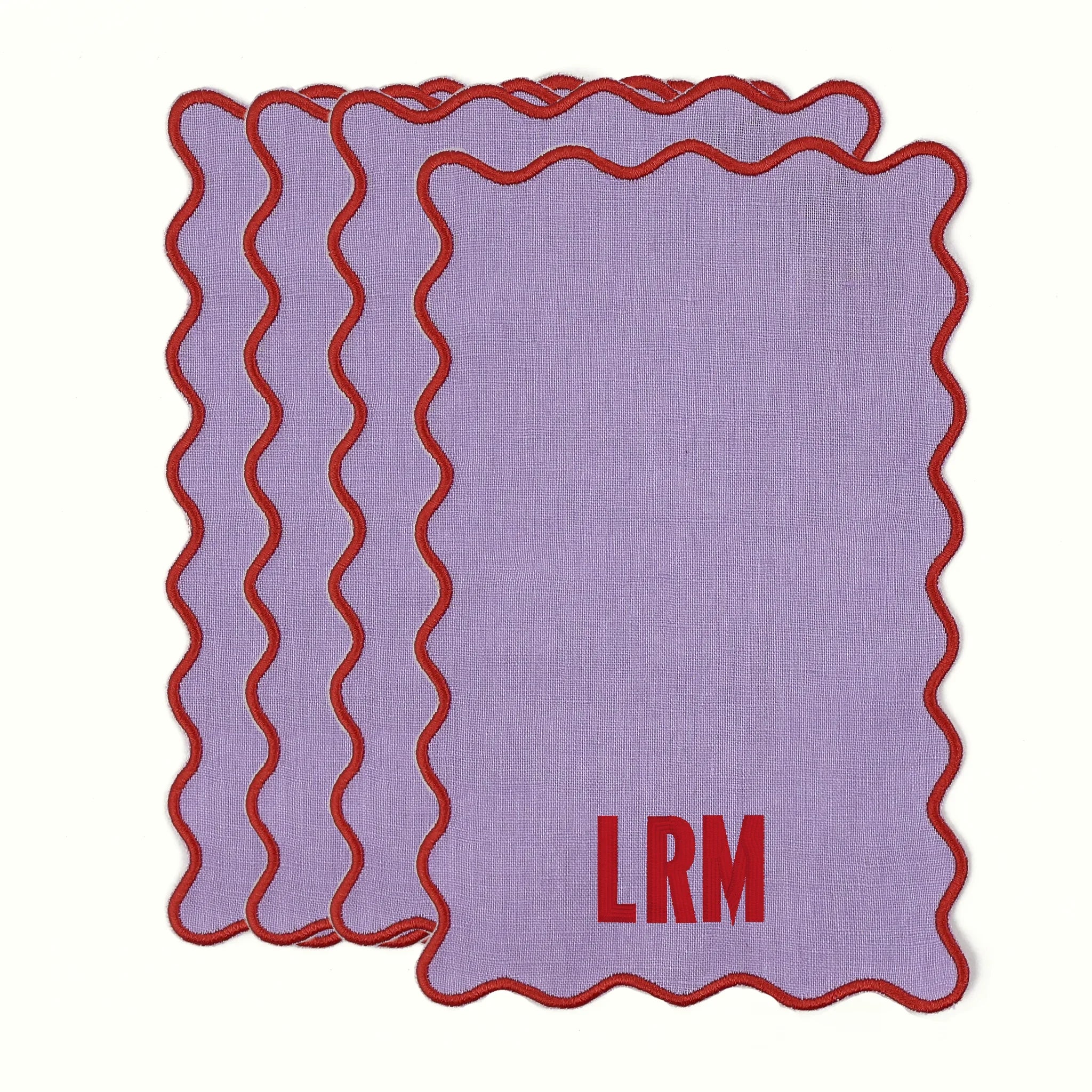 The Vivienne Rectangle Cocktail Napkins - Lilac - The Mayfair Hall