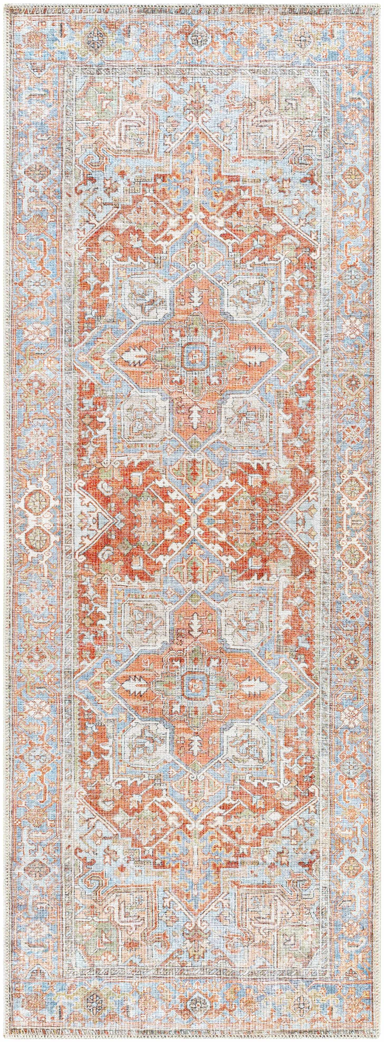 Maayon Polyester Rug in Brick Red