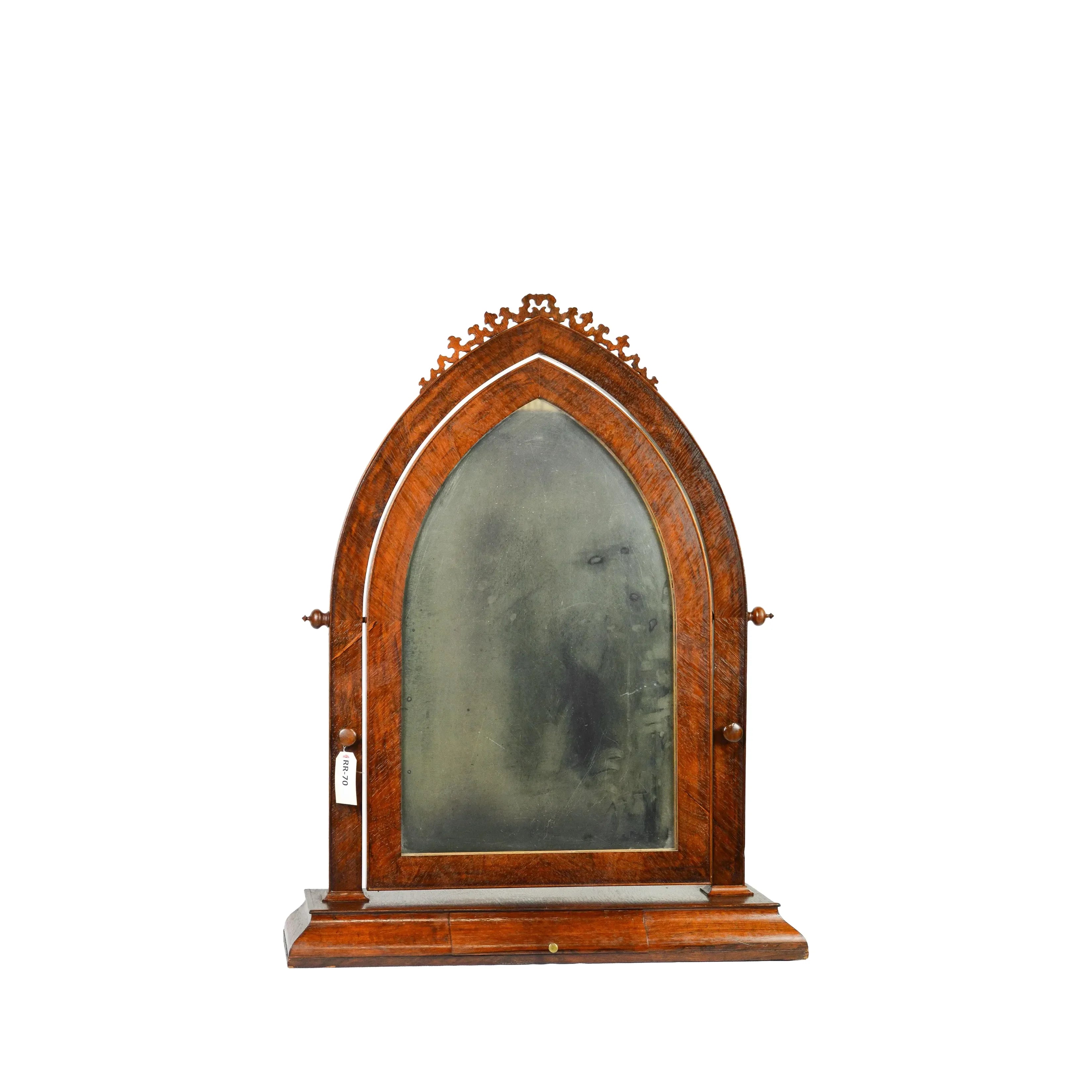 Large Victorian Gothic Mahogany Free Standing Mirror - The Mayfair Hall