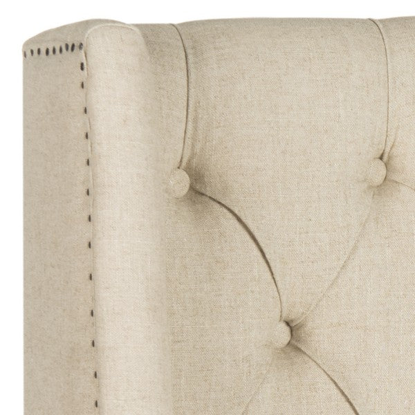 London Linen Winged Headboard in Hemp