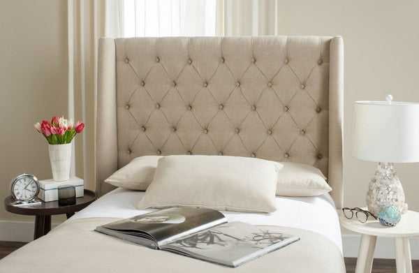 London Linen Winged Headboard in Hemp