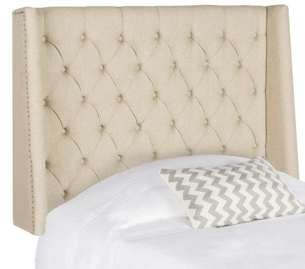 London Linen Winged Headboard in Hemp