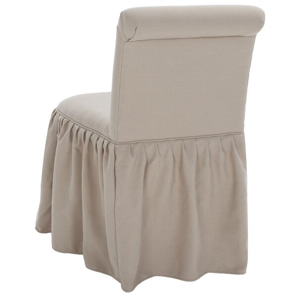 Ivy Vanity Chair in Taupe with Ruffled Skirt