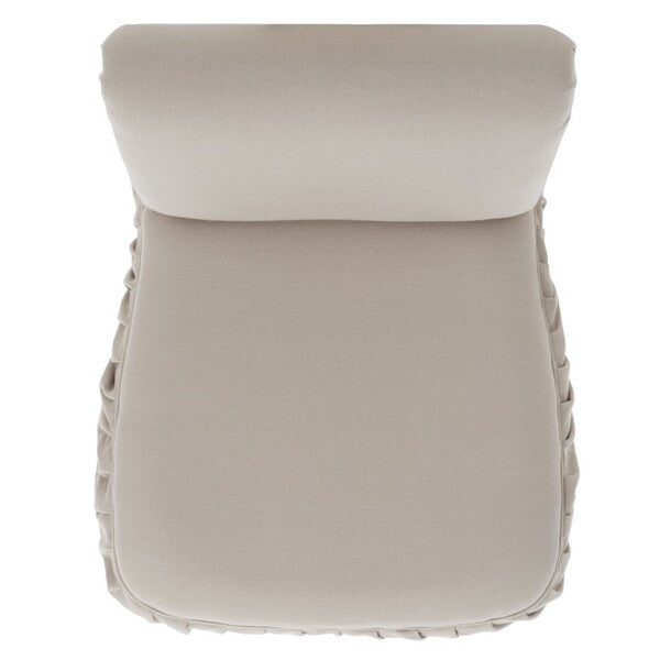 Ivy Vanity Chair in Taupe with Ruffled Skirt