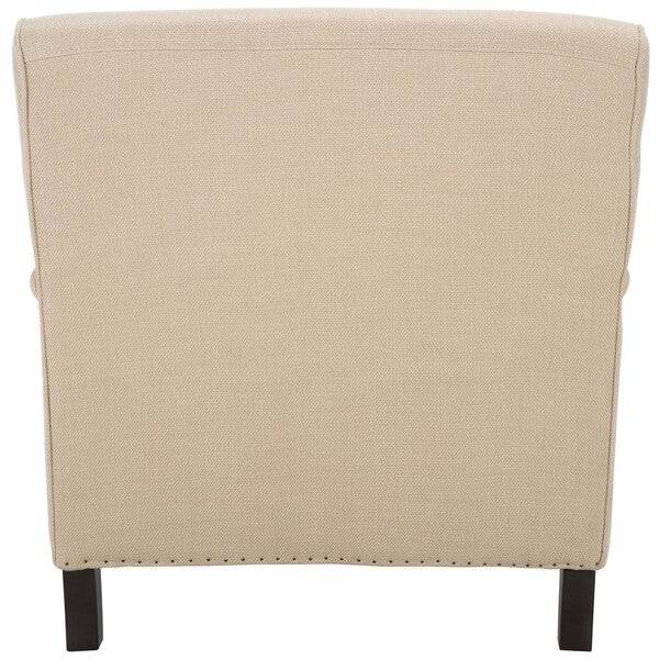 Chloe Club Chair in Antique Gold with Espresso Wood Legs