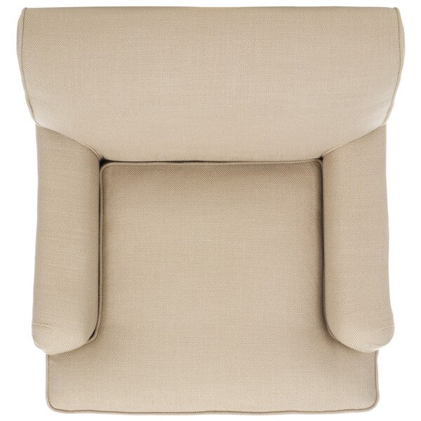 Chloe Club Chair in Antique Gold with Espresso Wood Legs