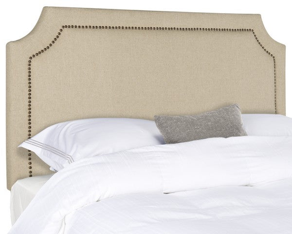 Shayne Headboard in Hemp with Brass Nail Head
