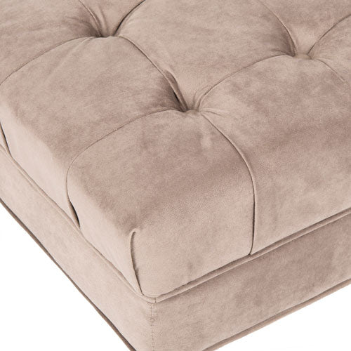 Clark Cocktail Tufted Ottoman in Mushroom Taupe
