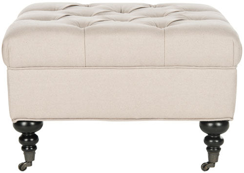 Angeline Taupe-Espresso Tufted Ottoman - The Mayfair Hall
