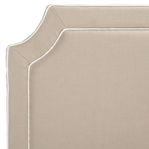 Dane Headboard in Oyster with White Piping