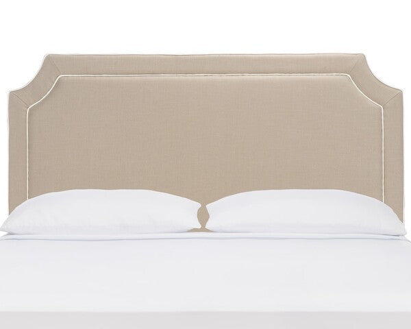 Dane Headboard in Oyster with White Piping