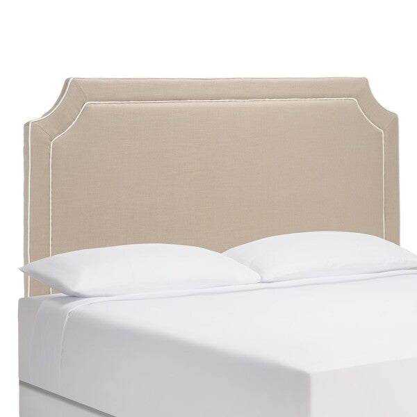 Dane Headboard in Oyster with White Piping