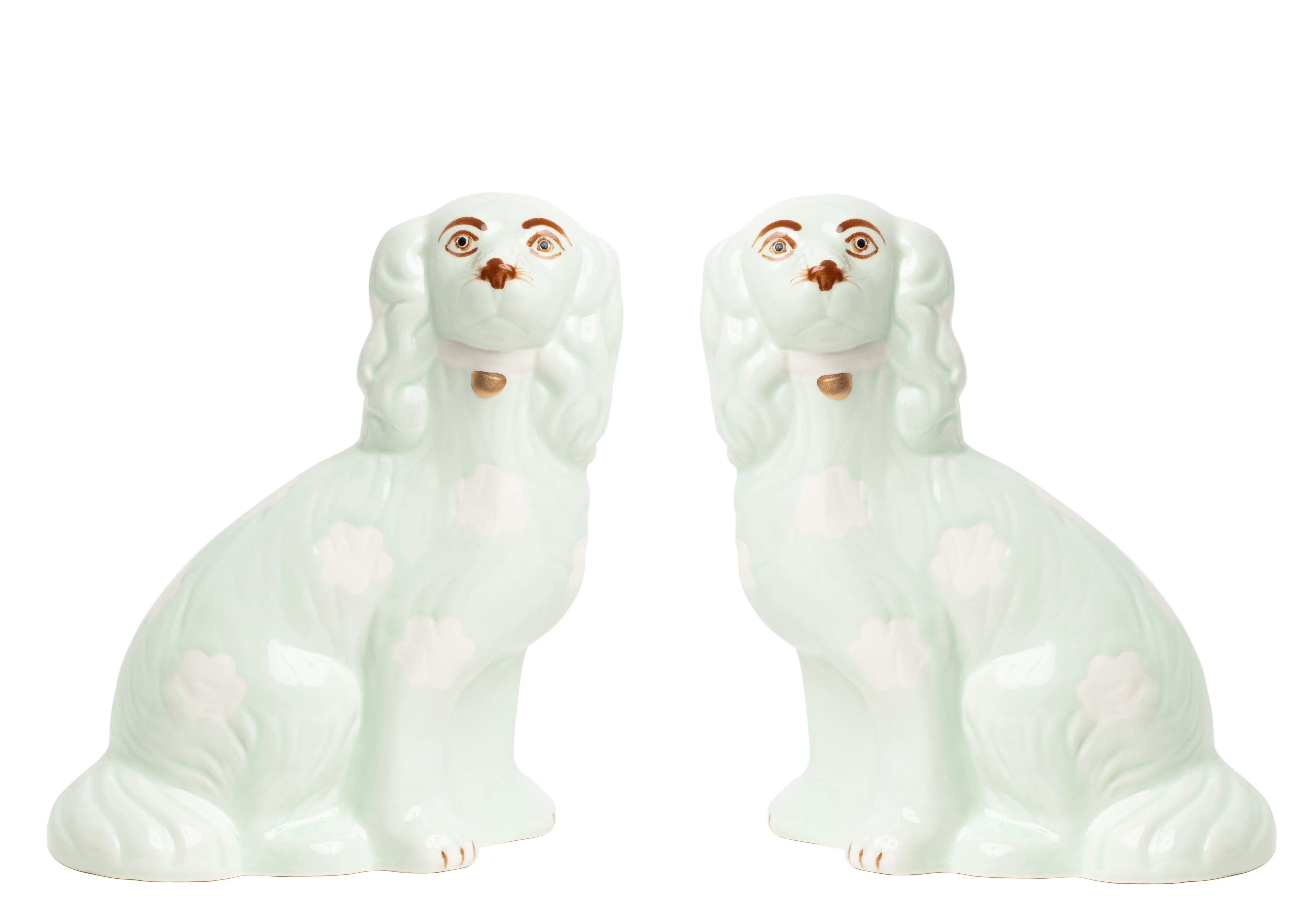 Pale Green Staffordshire Dogs - The Mayfair Hall