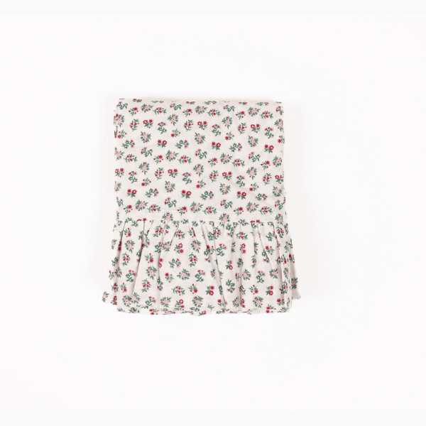 Mildred Floral Cream 120" Round Ruffled Tablecloth