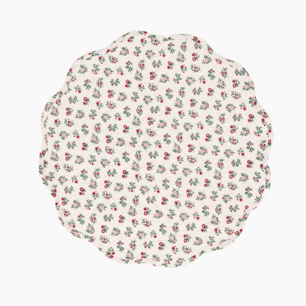 Mildred Floral Cream Round Scalloped Placemat