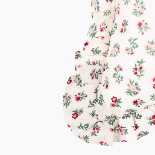 Mildred Floral Cream Ruffled Lumbar Pillow