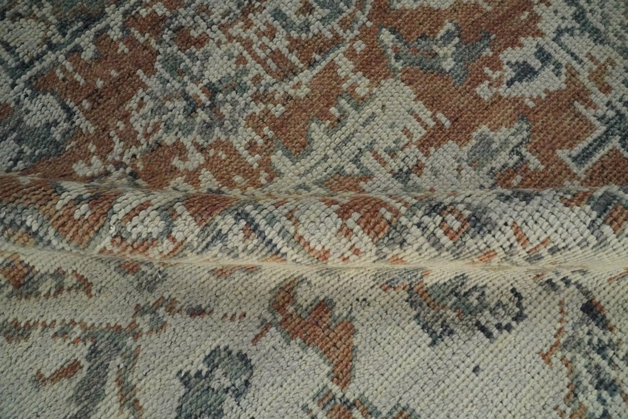 Modern Erased Heriz Hand Knotted 8x10 Rust and Silver Persian Area Rug | TRD2399 - The Rug Decor