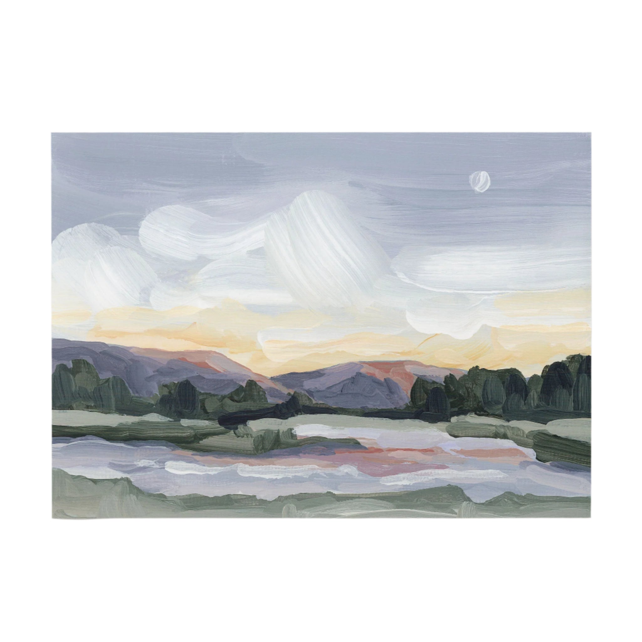 "Moonlit Pond" Art Print