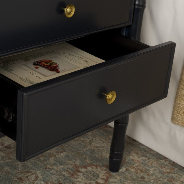 Niah 2 Drawer Nightstand in Black