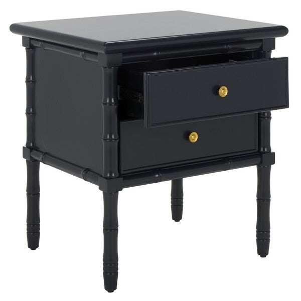 Niah 2 Drawer Nightstand in Black