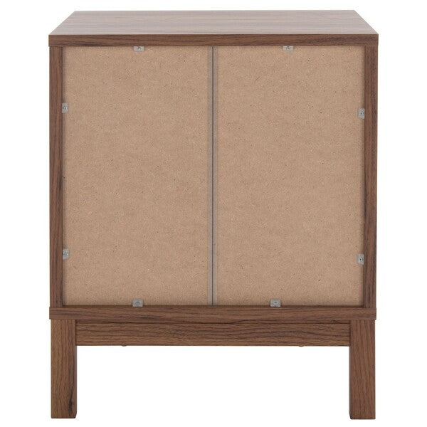 Galio 2 Drawer Nightstand in Walnut with Gold Ring Pulls