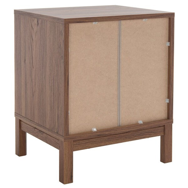 Galio 2 Drawer Nightstand in Walnut with Gold Ring Pulls