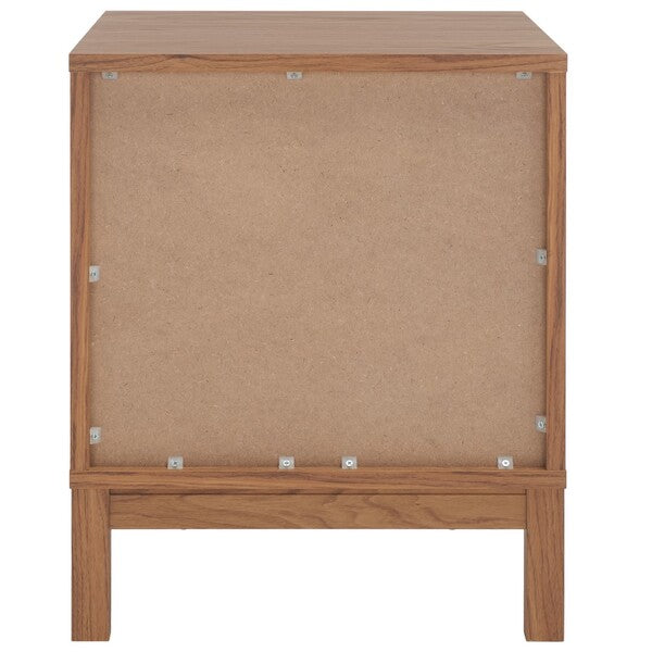 Galio 2 Drawer Nightstand in Oak with Gold Ring Pulls