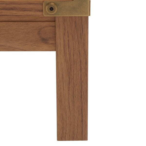 Galio 2 Drawer Nightstand in Oak with Gold Ring Pulls