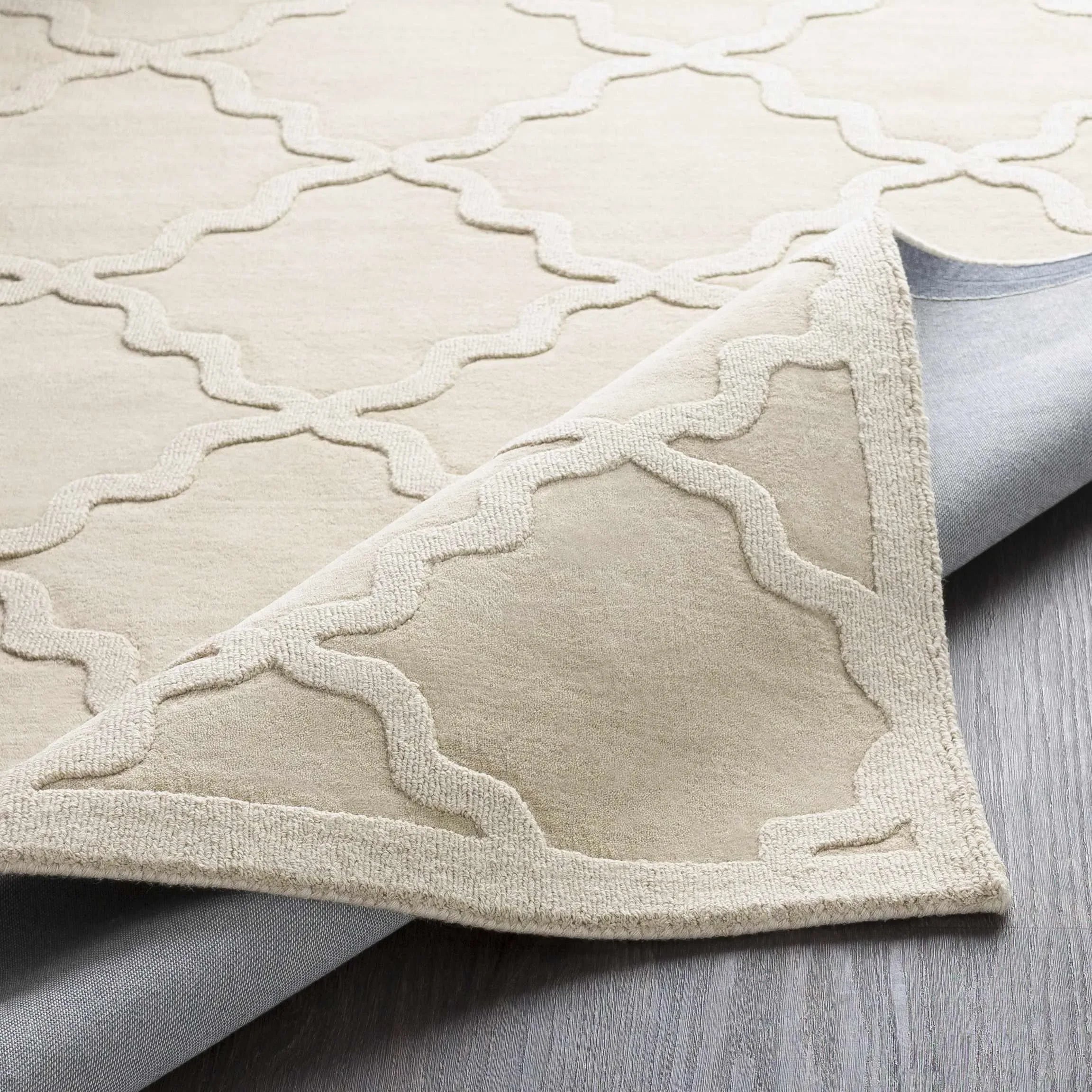 Orick Wool Area Rug in Ivory