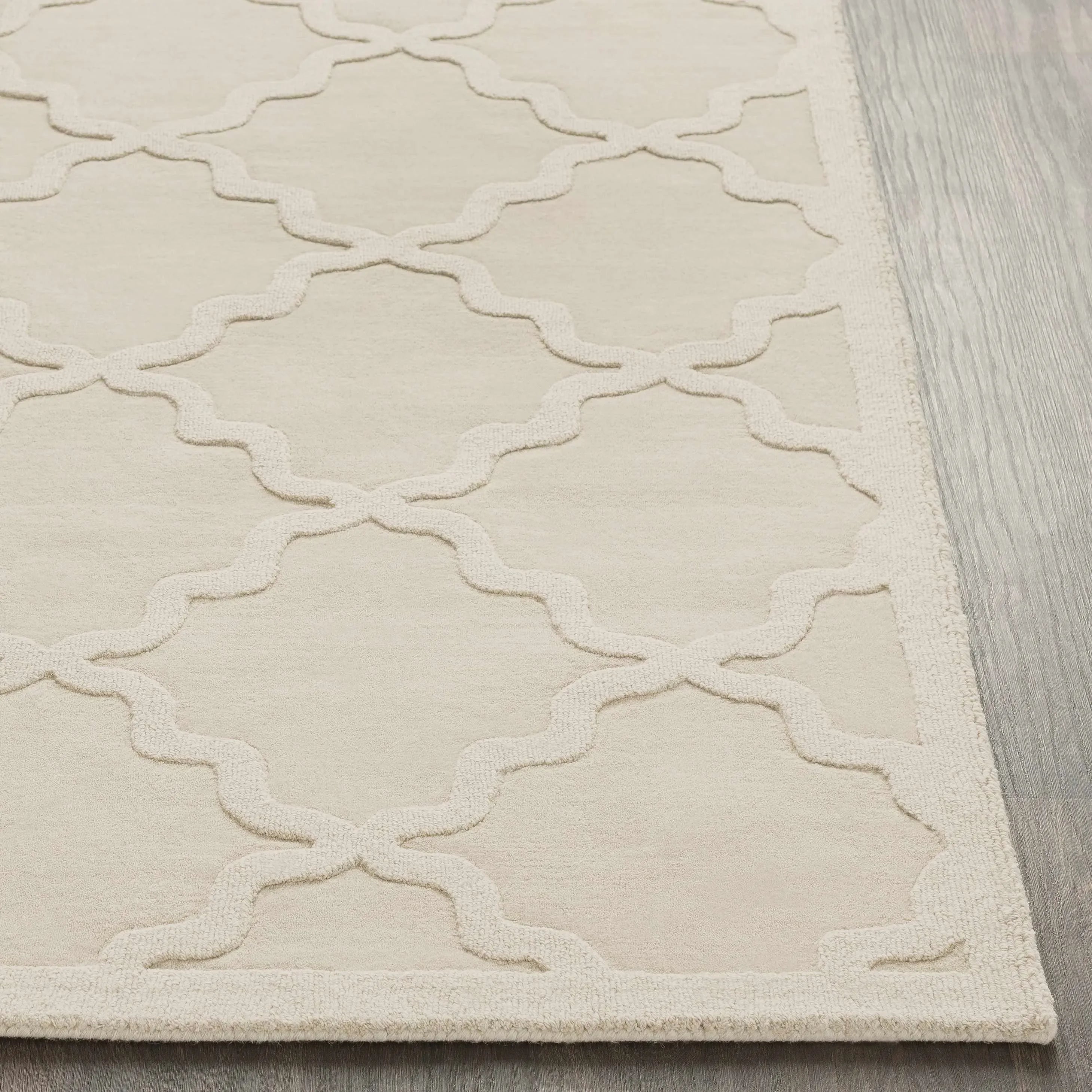 Orick Wool Area Rug in Ivory