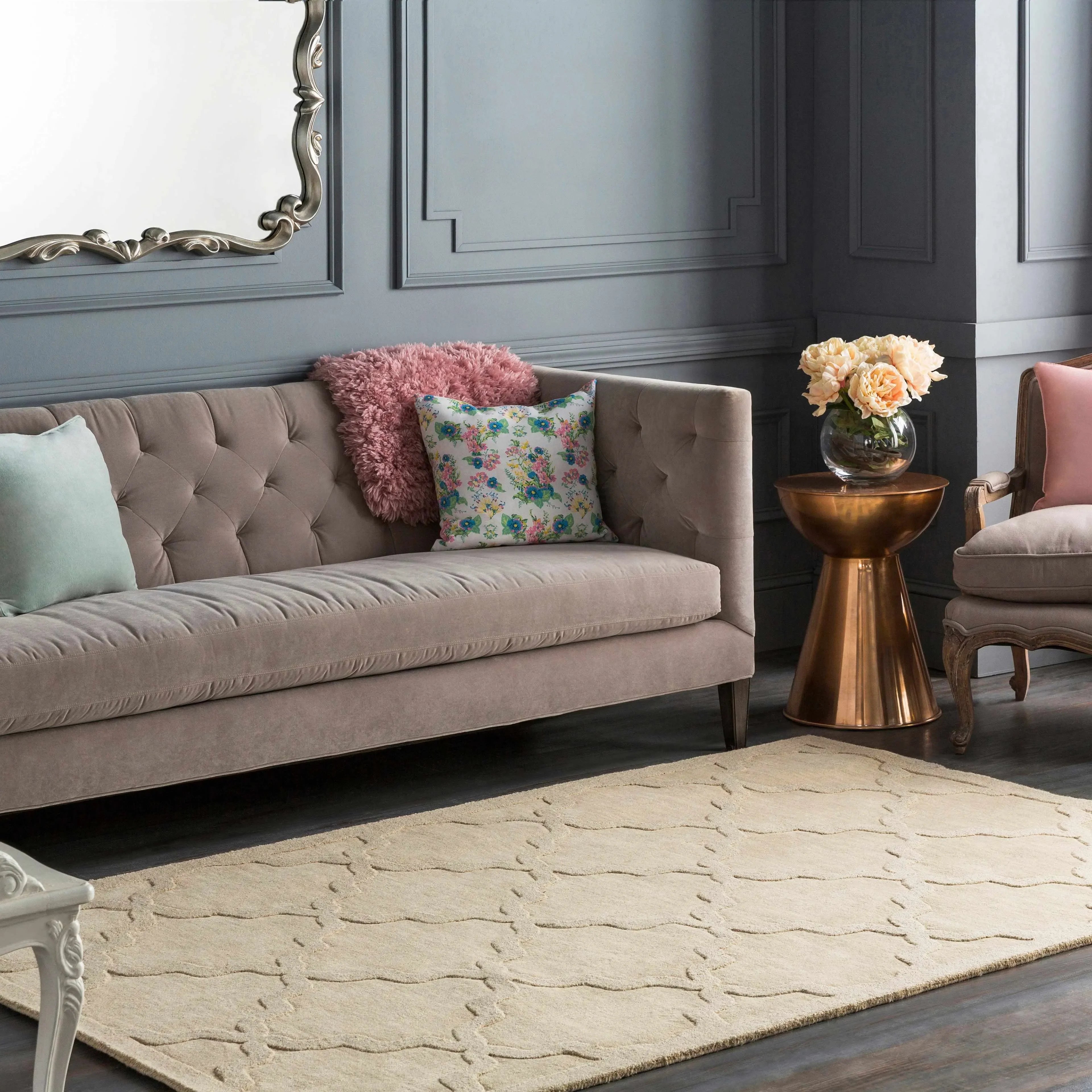 Orick Wool Area Rug in Ivory