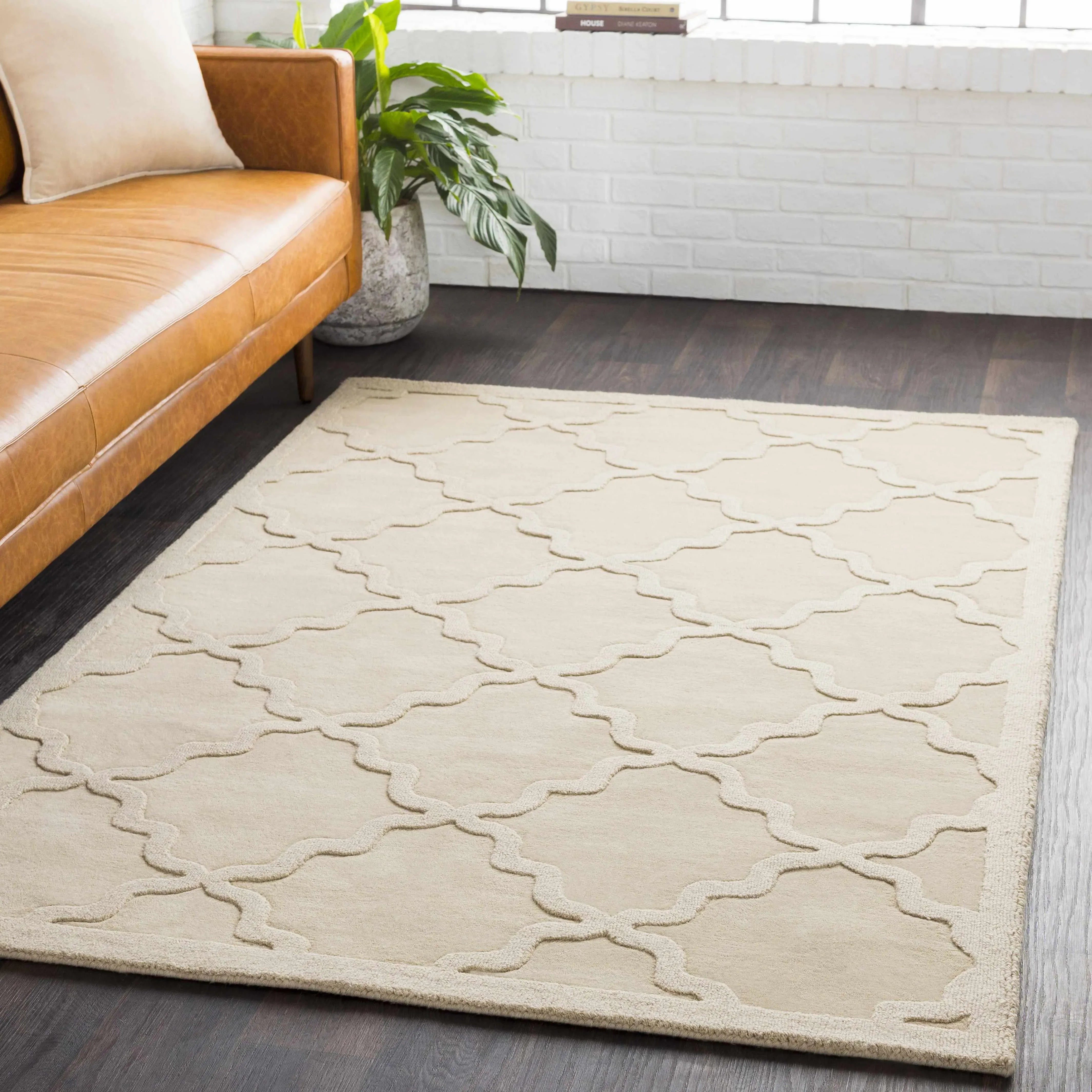 Orick Wool Area Rug in Ivory
