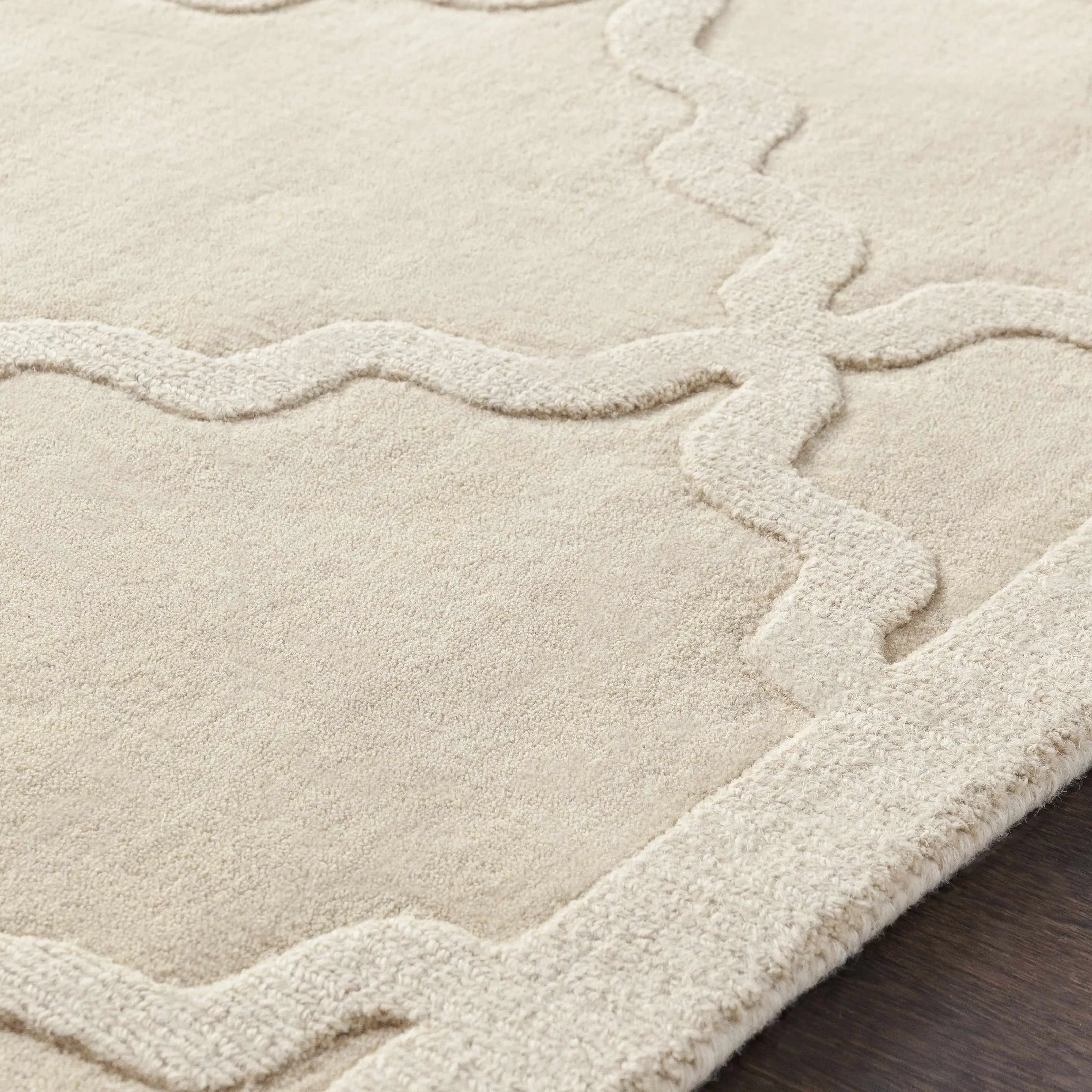 Orick Wool Area Rug in Ivory