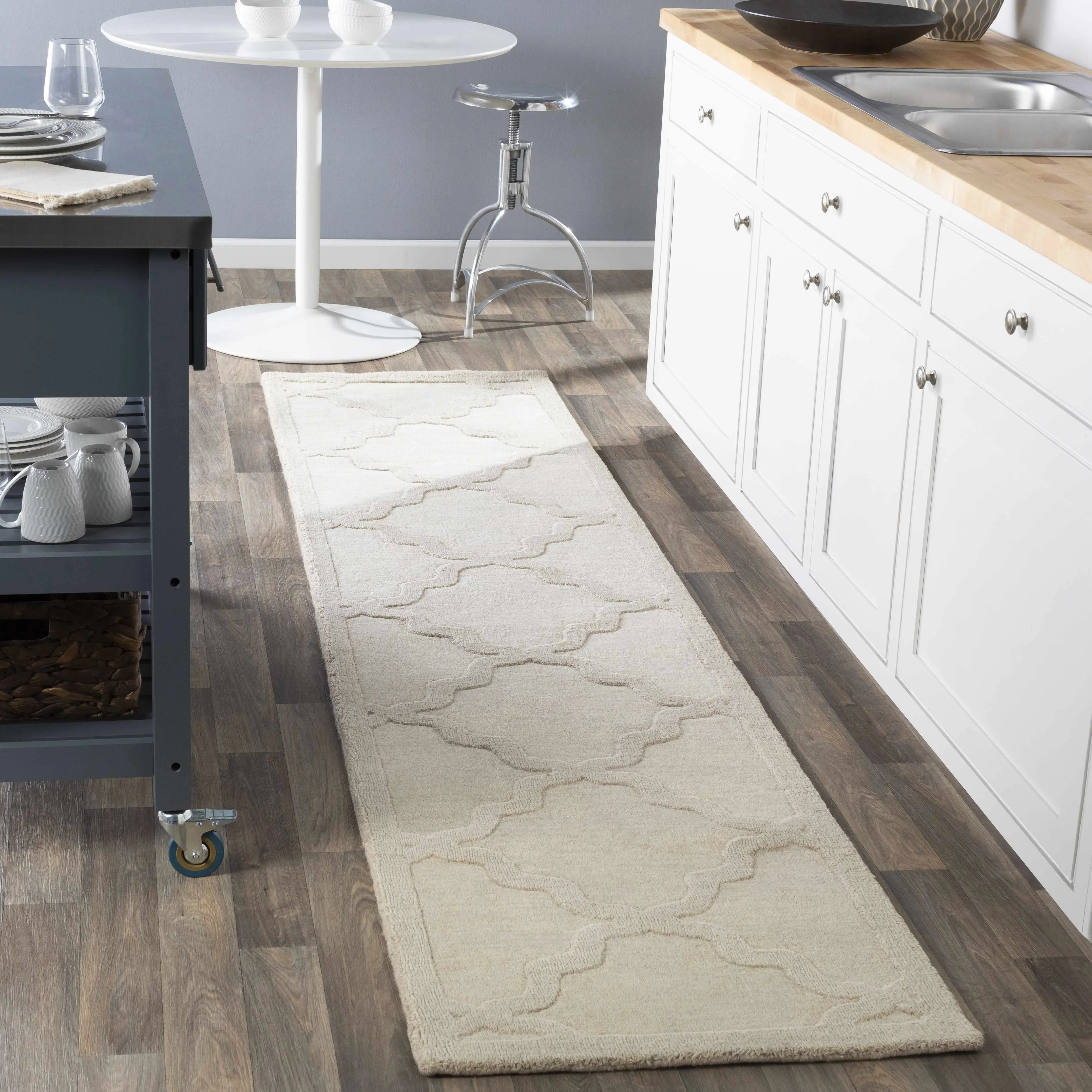 Orick Wool Area Rug in Ivory