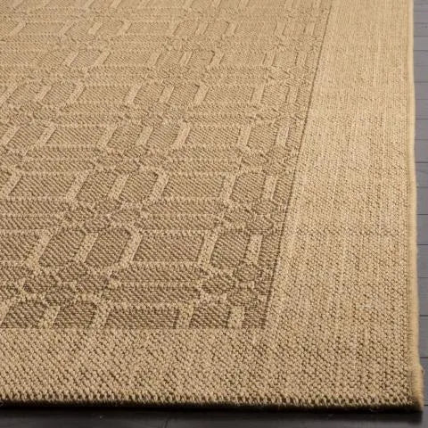 Palm Beach Sisal and Jute Rug in Maize with Geometric Square Pattern
