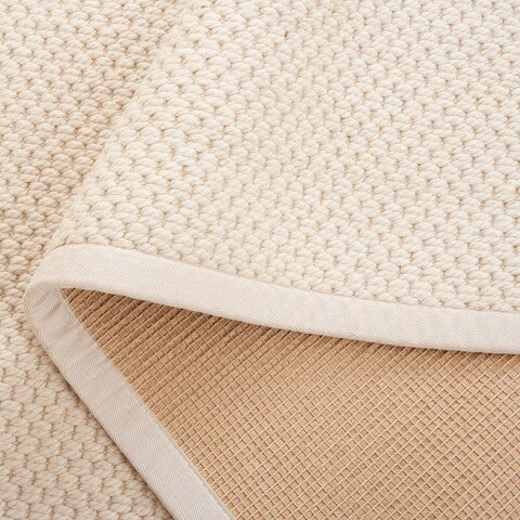 Palm Beach Wool Rug in Ivory Geometric Pattern