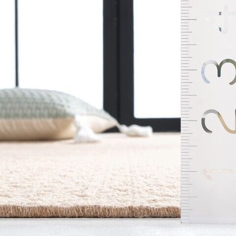 Palm Beach Wool and Jute Rug in Ivory with Lattice Pattern