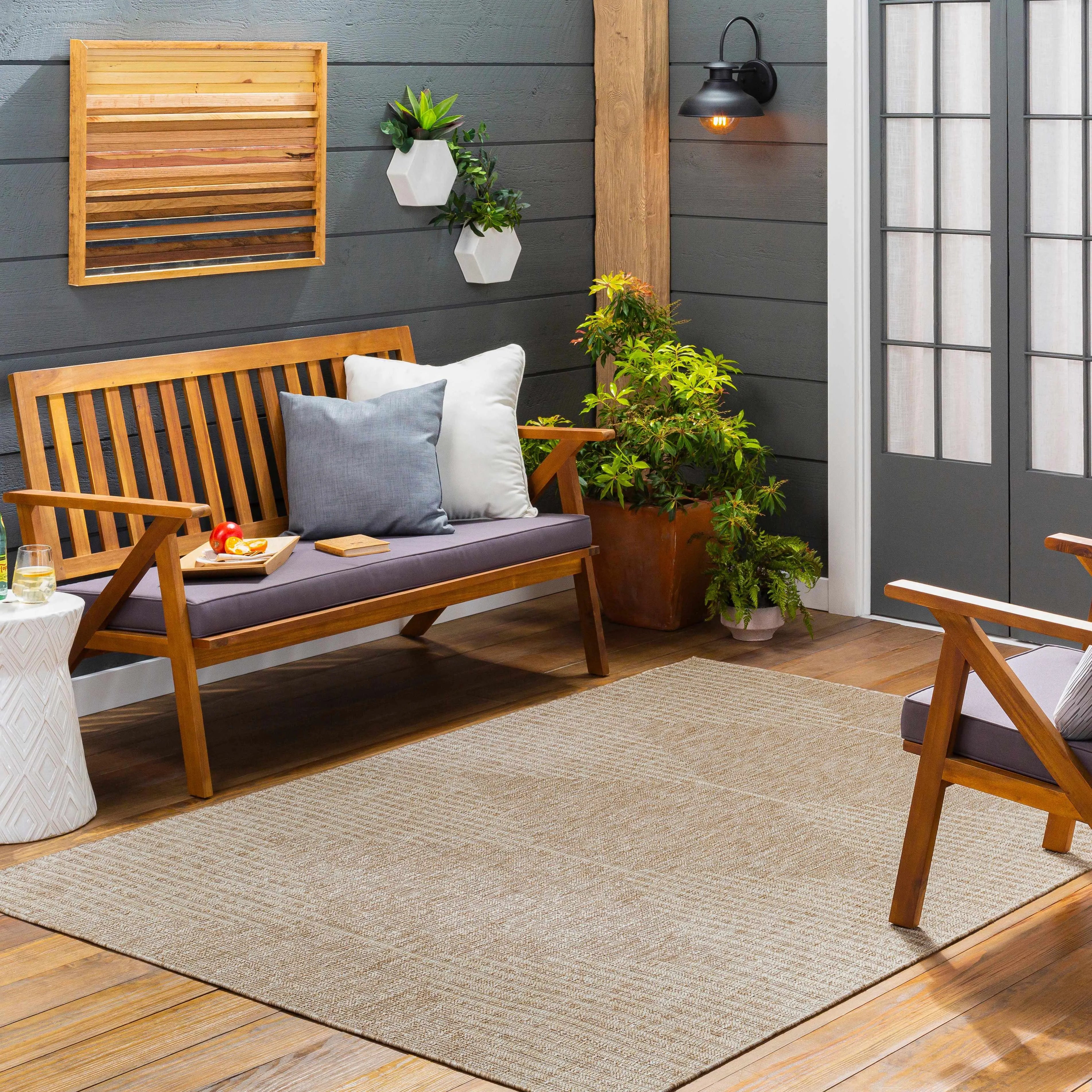 Stephan Dark Beige Outdoor Rug - The Mayfair Hall